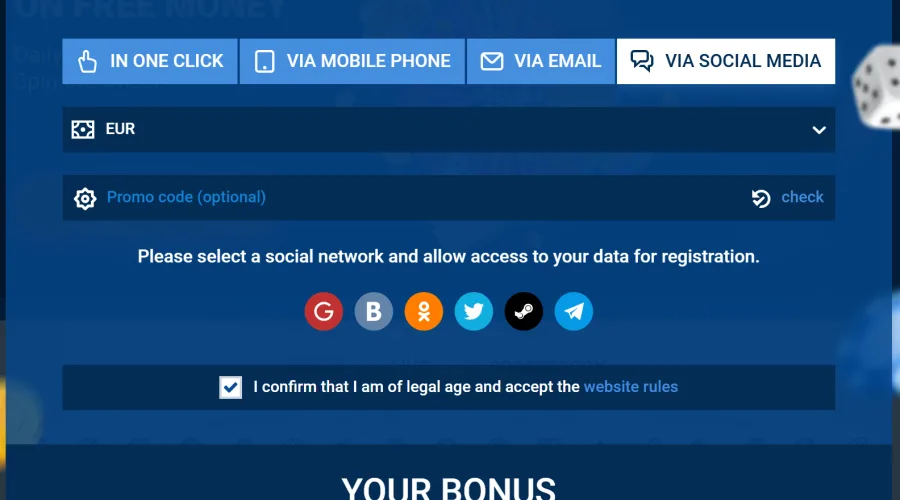 Registrace Mostbet přes sociální sítě a Telegram